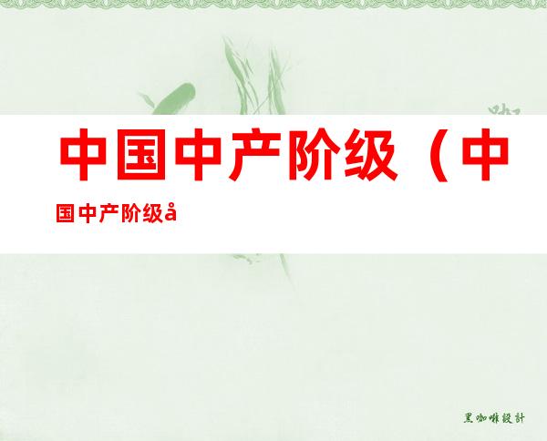 中国中产阶级(中国中产阶级年收入)
