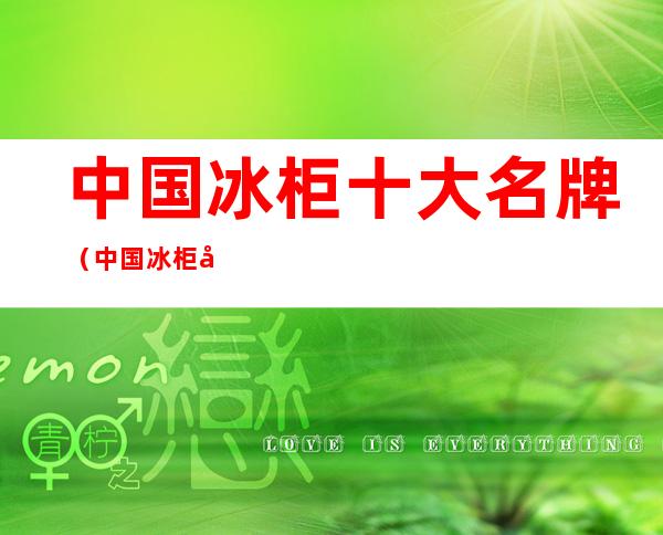 中国冰柜十大名牌(中国冰柜十大名牌都是啥牌子)