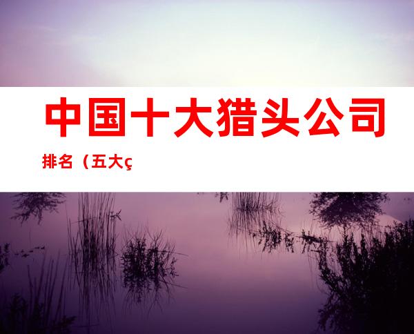中国十大猎头公司排名(五大猎头公司排名)