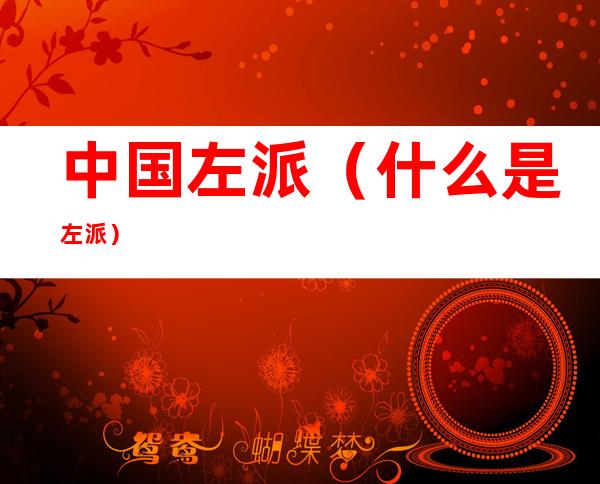 中国左派(什么是左派)