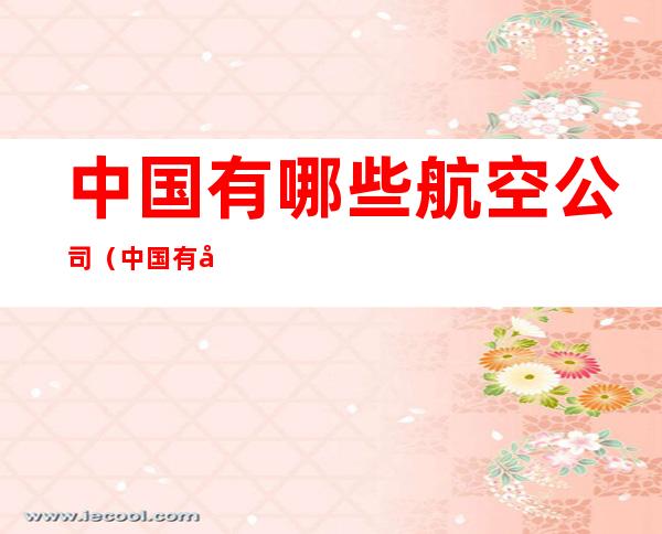 中国有哪些航空公司(中国有哪些航空公司有波音737)