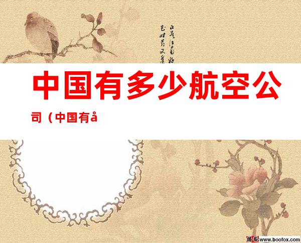 中国有多少航空公司(中国有多少航空公司排名)