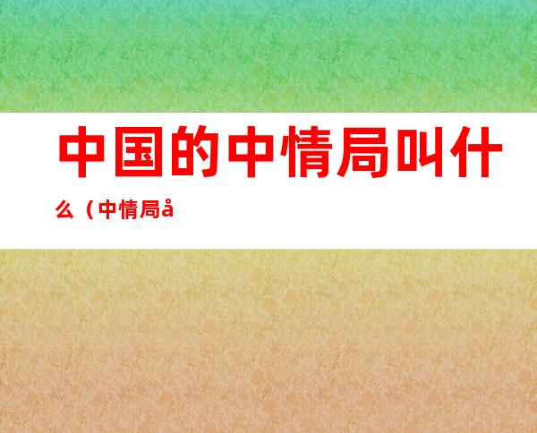 中国的中情局叫什么（中情局全称是什么）