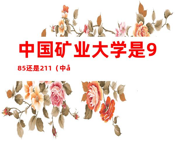 中国矿业大学是985还是211（中国矿业大学是985还是211）