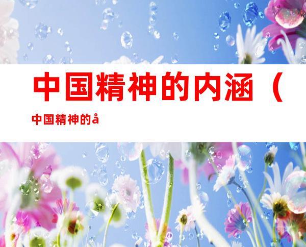 中国精神的内涵(中国精神的内涵四个方面)