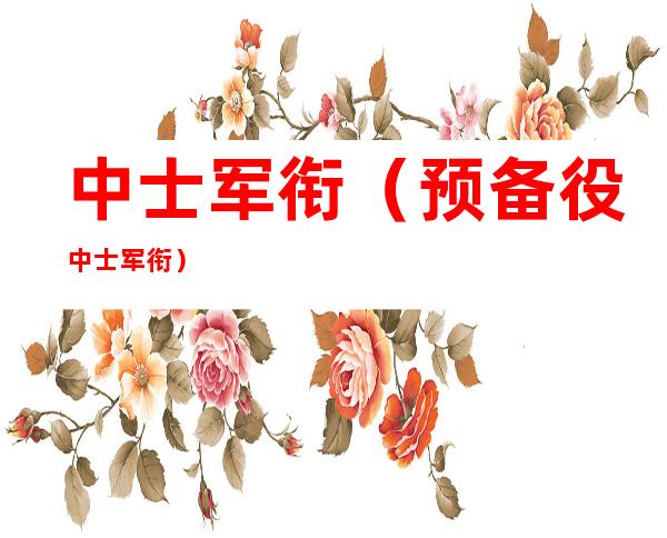 中士军衔(预备役中士军衔)