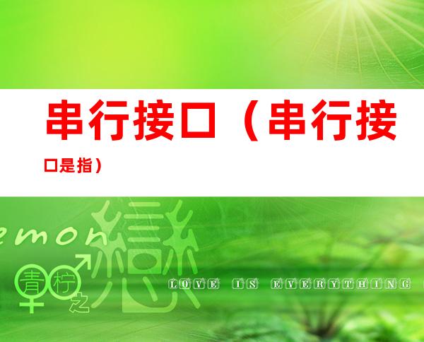 串行接口（串行接口是指）