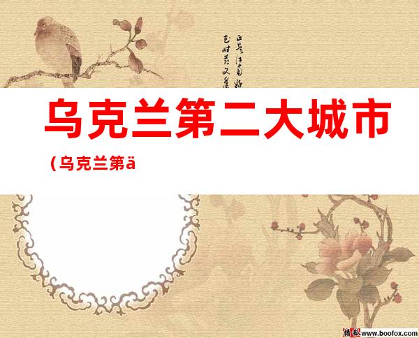 乌克兰第二大城市(乌克兰第二大城市哈尔科夫地图)