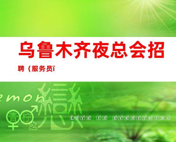 乌鲁木齐夜总会招聘(服务员) ktv团队与你共进退
