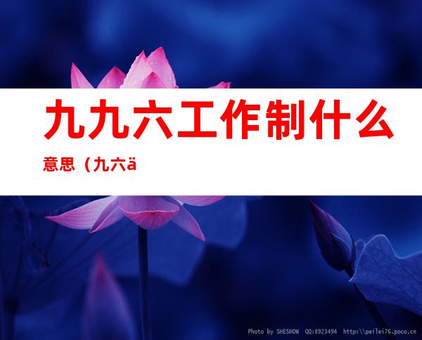 九九六工作制什么意思(九六五工作制是什么意思)