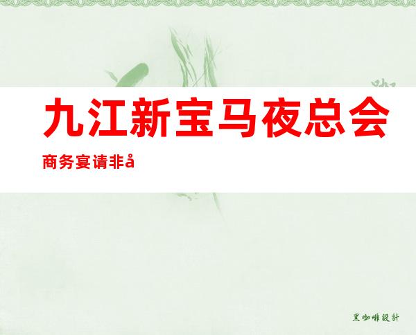 九江新宝马夜总会商务宴请非常适合你