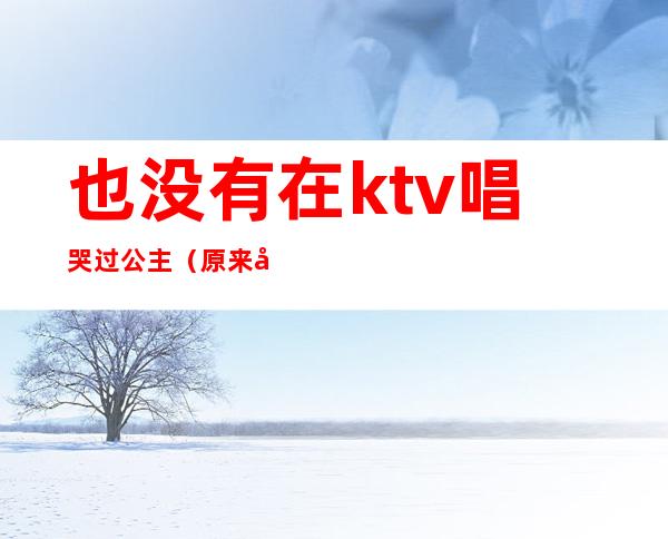 也没有在ktv唱哭过公主(原来公主都在KTV)