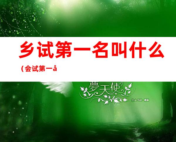 乡试第一名叫什么(会试第一名叫什么)