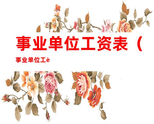事业单位工资表(事业单位工资表2022完整表格)