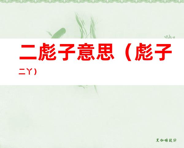 二彪子意思（彪子 二丫）