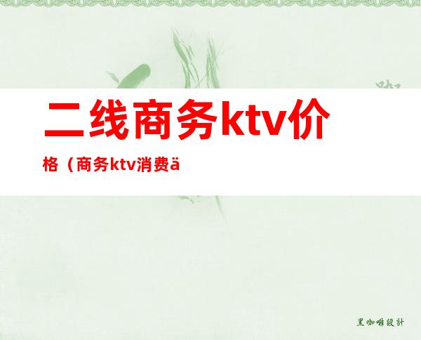 二线商务ktv价格(商务ktv消费一般多少钱啊)
