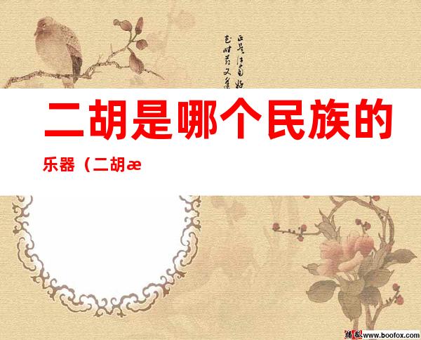 二胡是哪个民族的乐器(二胡是哪类乐器)