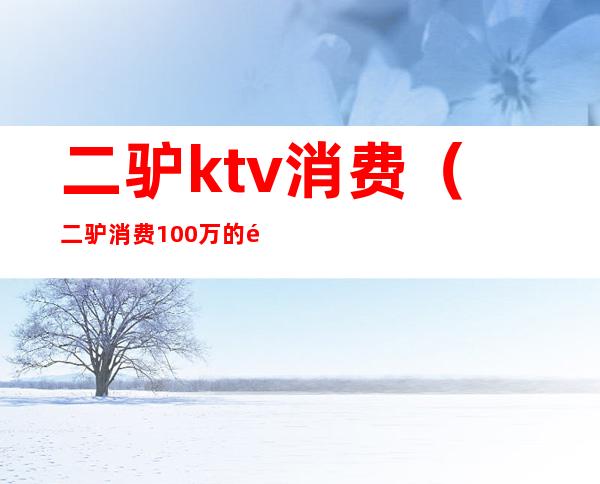 二驴ktv消费(二驴消费100万的酒吧叫什么)