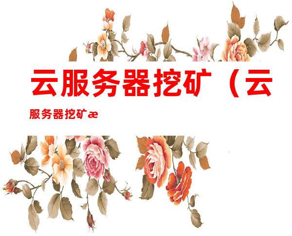 云服务器挖矿(云服务器挖矿是什么意思)