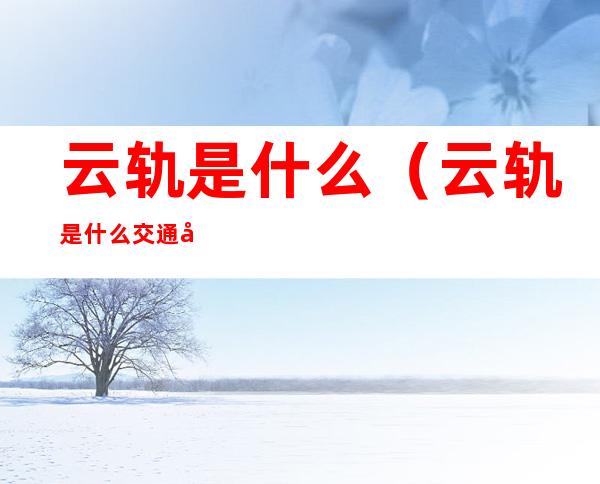 云轨是什么(云轨是什么交通工具)
