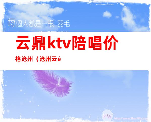云鼎ktv陪唱价格沧州(沧州云顶ktv什么价格)