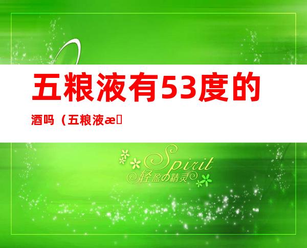 五粮液有53度的酒吗（五粮液有38度的酒吗）
