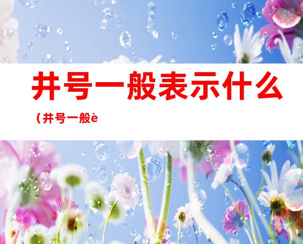 井号一般表示什么(井号一般表示什么生肖)