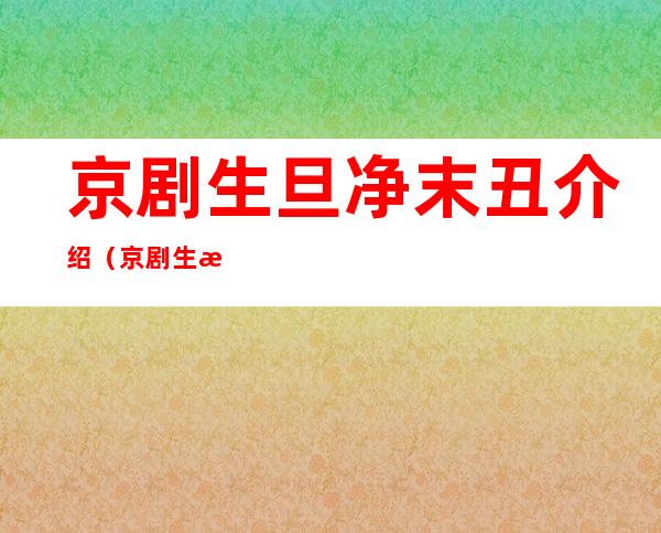 京剧生旦净末丑介绍(京剧生旦净末丑介绍的特点)