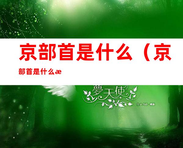 京部首是什么(京部首是什么怎么读)
