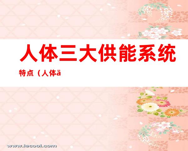 人体三大供能系统特点(人体三大供能系统主要有)