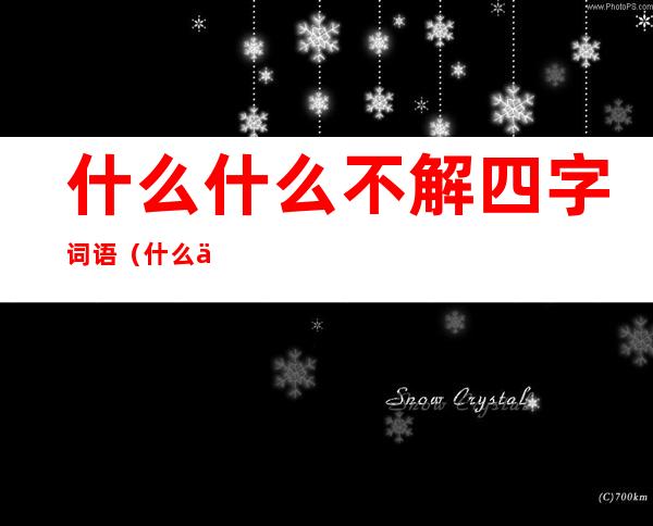 什么什么不解四字词语(什么什么不解四字词语词语)