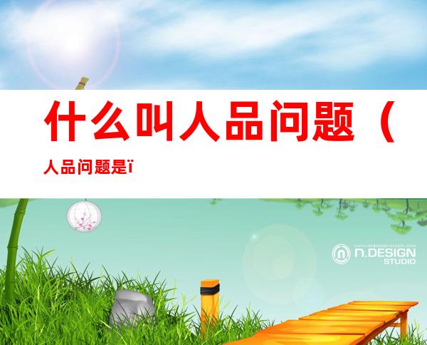 什么叫人品问题(人品问题是)