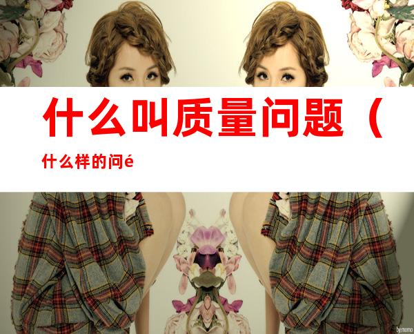 什么叫质量问题(什么样的问题叫做质量问题)