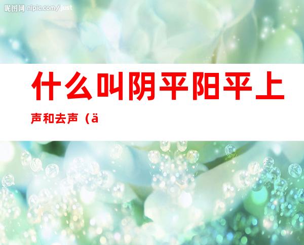 什么叫阴平阳平上声和去声（什么是阳平声）