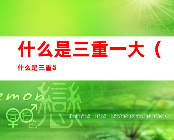 什么是三重一大(什么是三重一大制度)