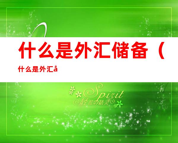 什么是外汇储备(什么是外汇储备管理原则中第一位)
