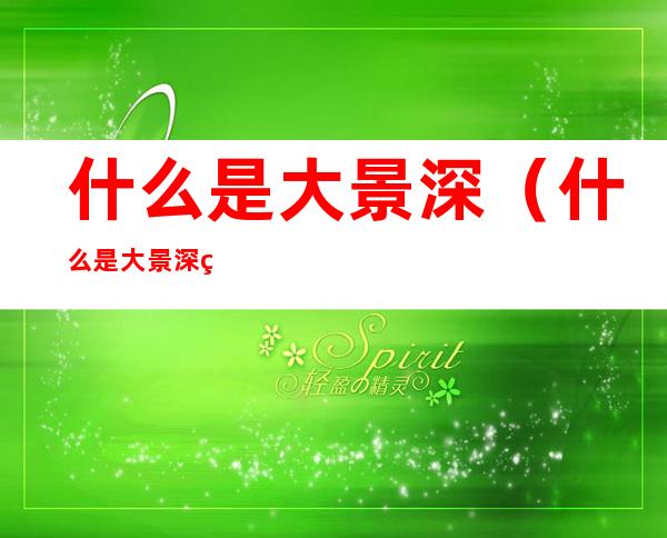 什么是大景深（什么是大景深照片）