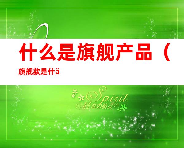 什么是旗舰产品(旗舰款是什么)