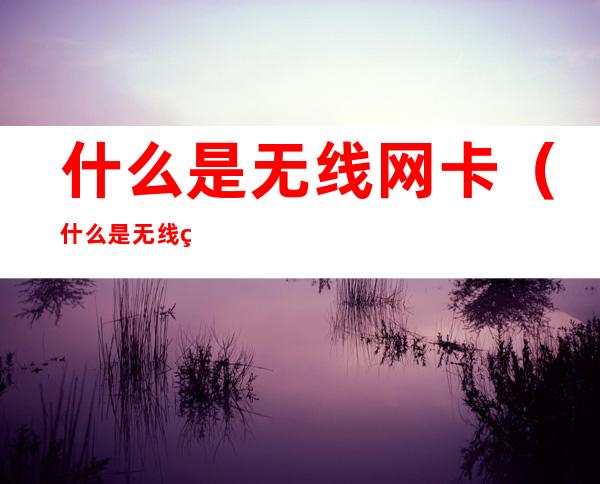 什么是无线网卡(什么是无线网卡它是怎么使用的?)