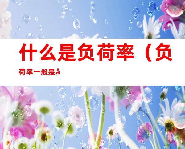 什么是负荷率（负荷率一般是多少）