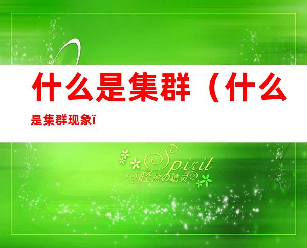 什么是集群(什么是集群现象)