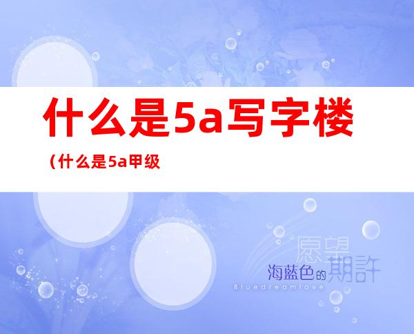 什么是5a写字楼(什么是5a甲级写字楼)