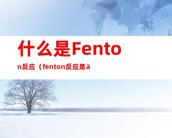 什么是Fenton反应(fenton反应是什么意思)