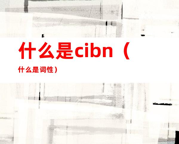 什么是cibn(什么是词性)