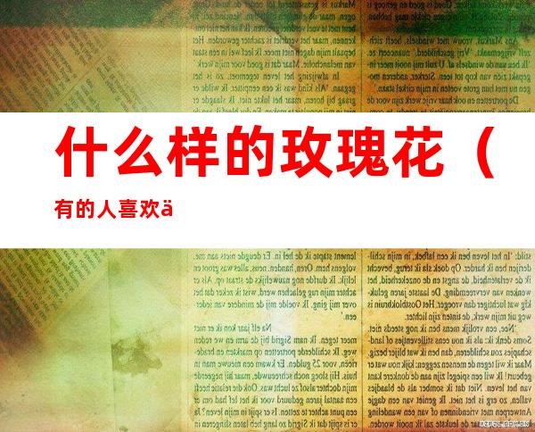 什么样的玫瑰花(有的人喜欢什么样的玫瑰花)