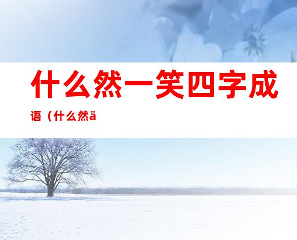什么然一笑四字成语(什么然一笑四字成语大全)