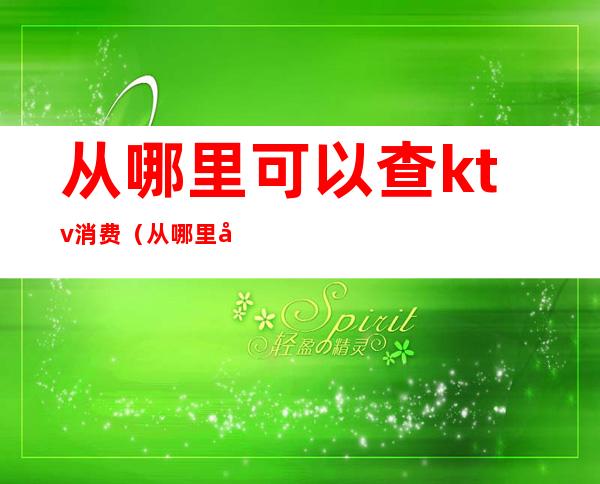 从哪里可以查ktv消费(从哪里可以查ktv消费明细)