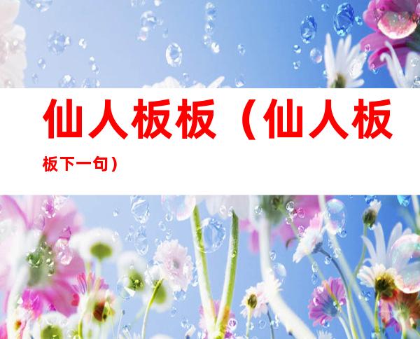 仙人板板(仙人板板下一句)