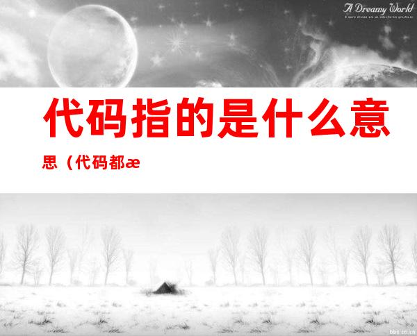 代码指的是什么意思(代码都是什么意思)