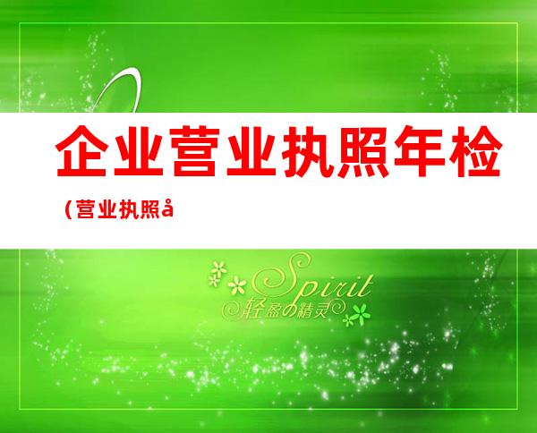 企业营业执照年检(营业执照年检网上申报)